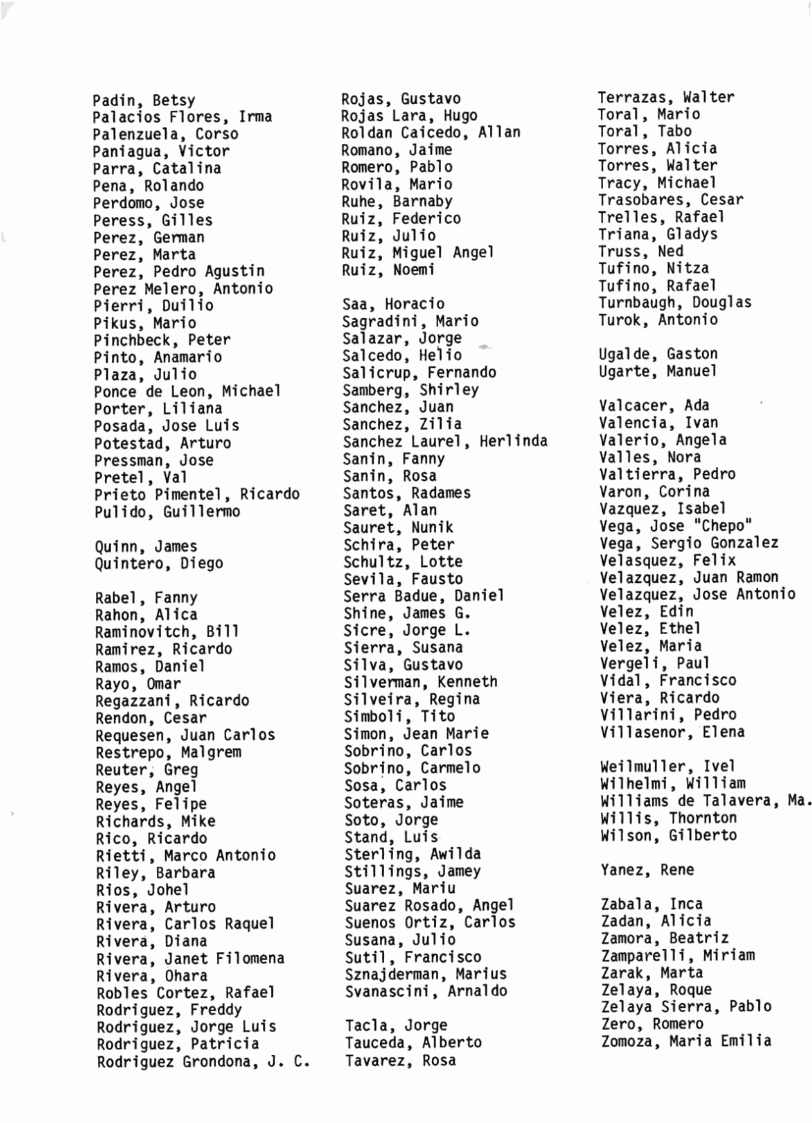 Museum of Contemporary Hispanic Art (MoCHA) Inauguration Letter, List of artists, 1985