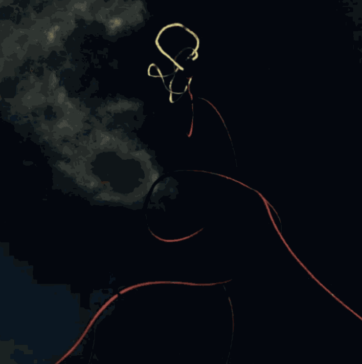 Night view of Sky Drawing, 2000, in Punta del Este, Uruguay