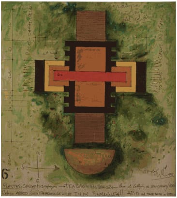 Emilio Rodríguez-Larraín, Refugios de los Andes 6 (Andean Refuges 6), 1985, Mixed media on canvas, 139 x 130.5 cm, Private Collection, Lima, Peru