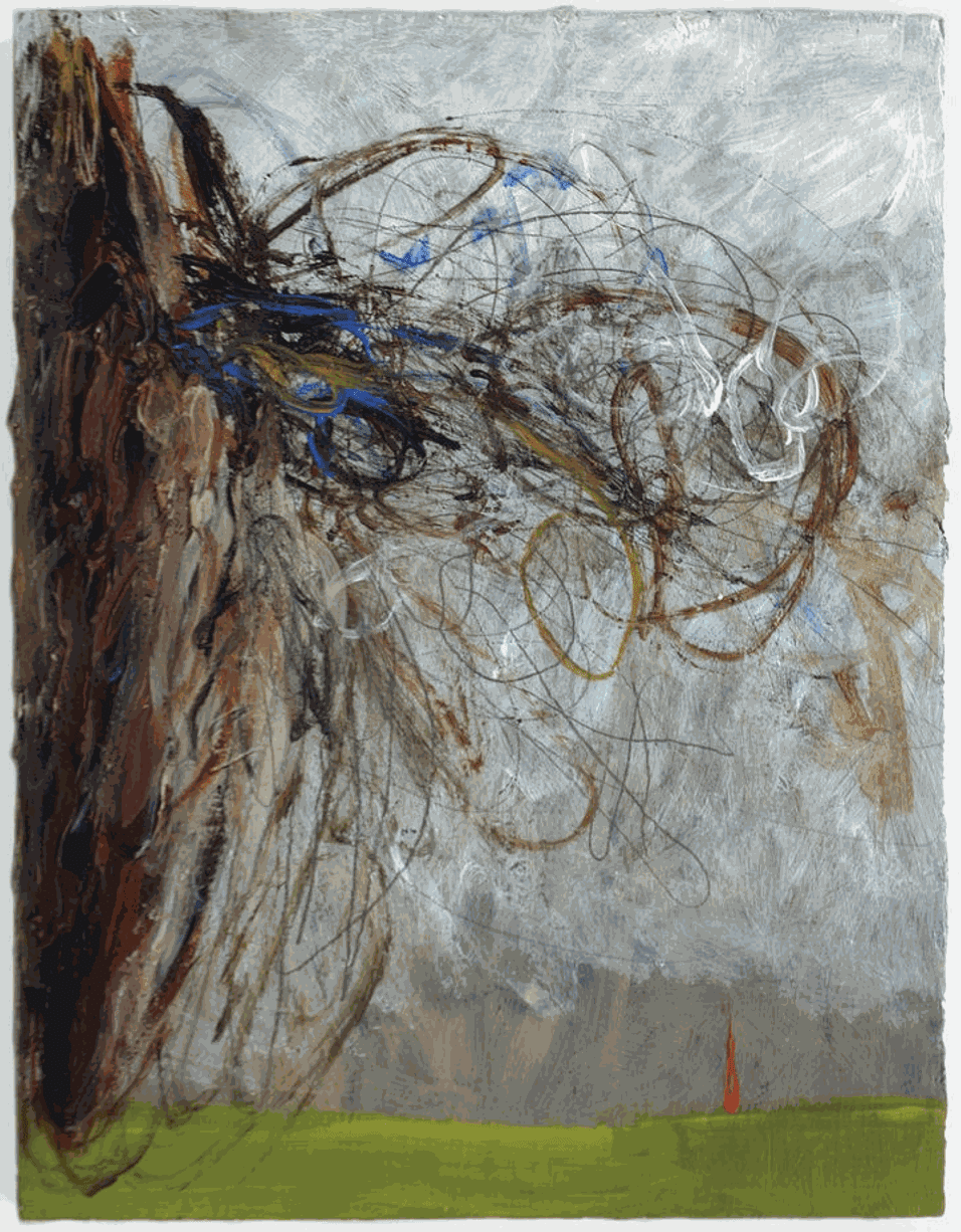 Struggle (2), 1993, Acrylic, pencil on board, 14 x 9 in