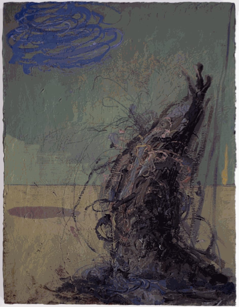 Struggle (6), 1993, Acrylic, pencil on board, 14 1/2 x 11 in