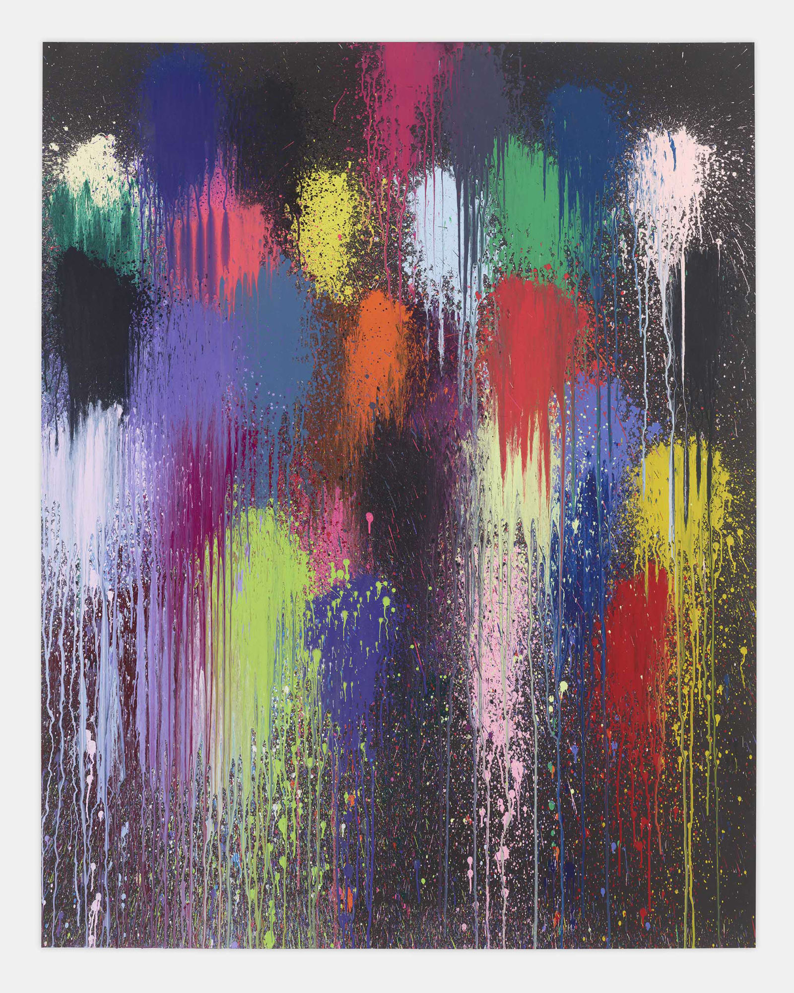 Black Stars Acrylic on paper 185 x 145 cm