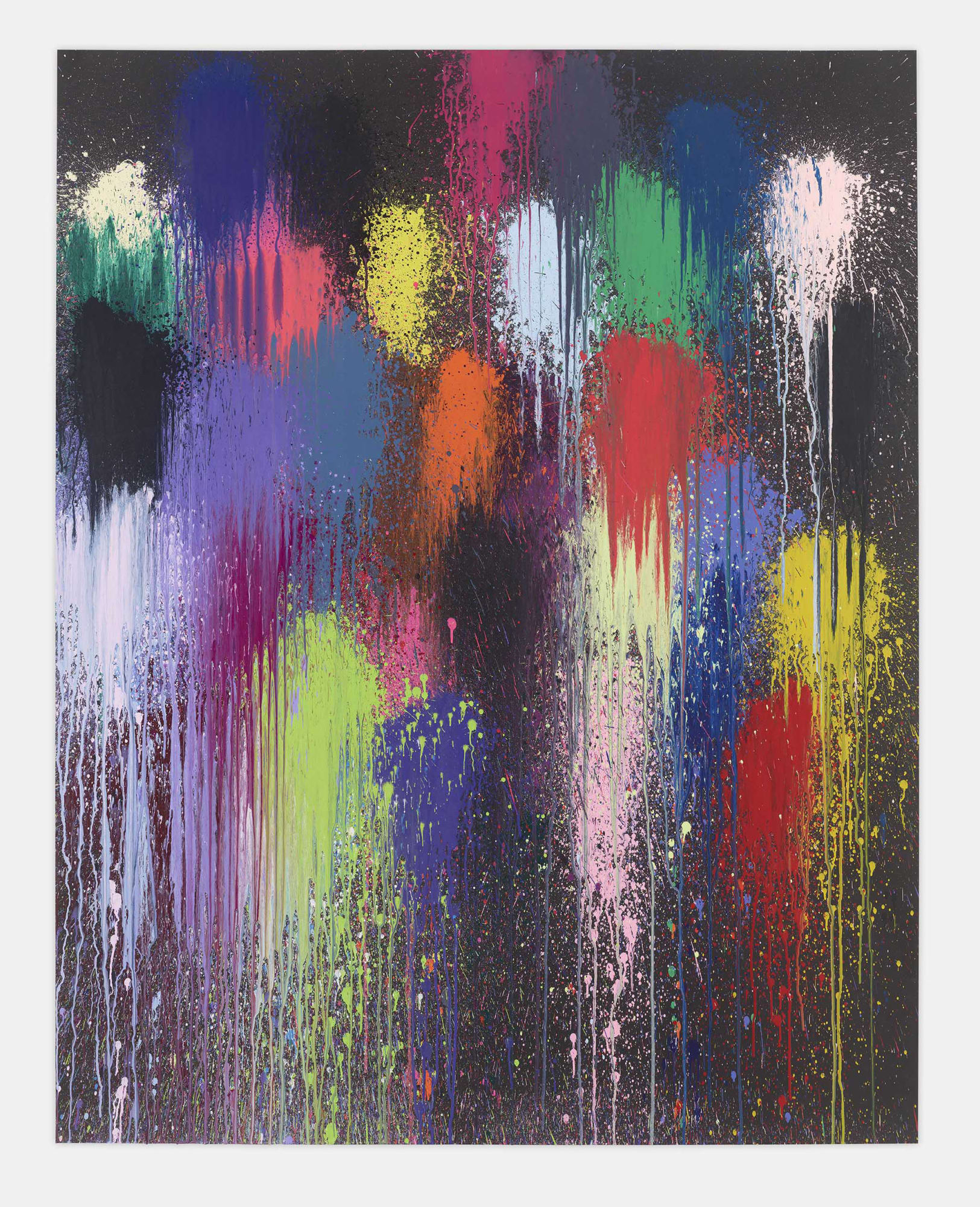 Black Stars acrylic on paper 185 x 145 cm