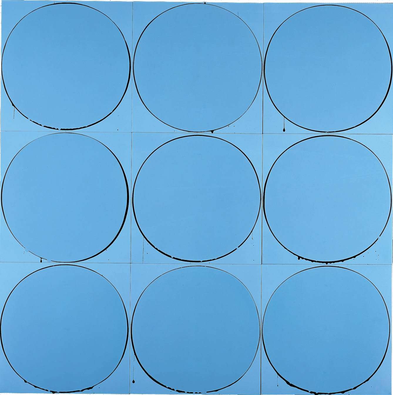 Untitled Circle Painting: Pale Blue/Black/Pale Blue, 2003