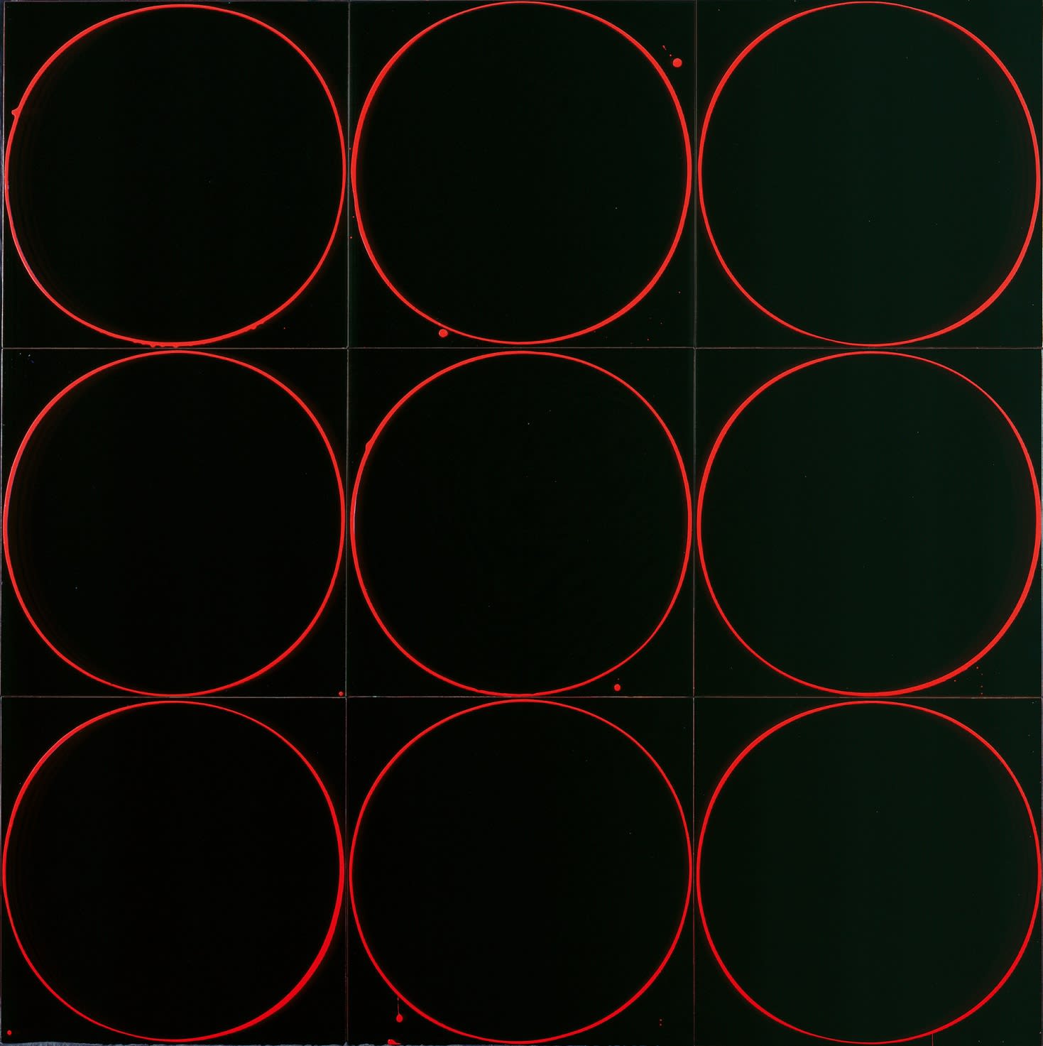 Untitled Circle Painting: Black/Red/Black, 2005
