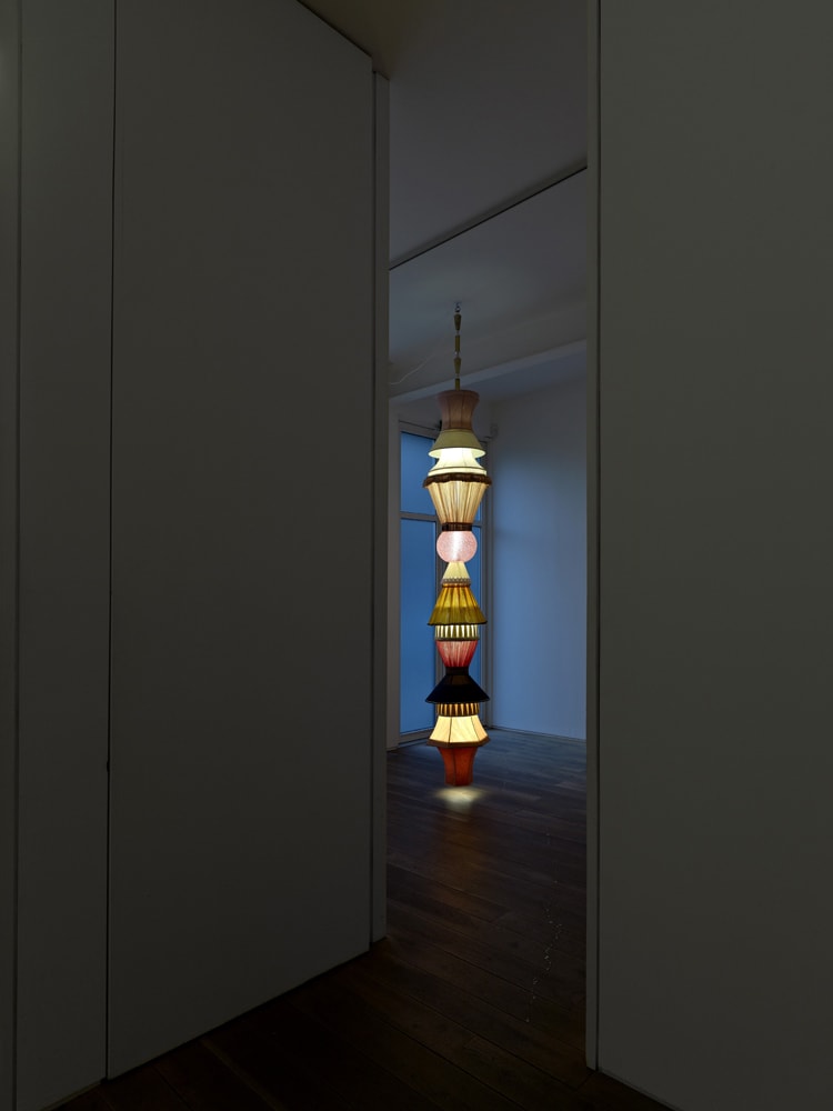 Barbara Anne 2012 lampshades, flourescent tubing