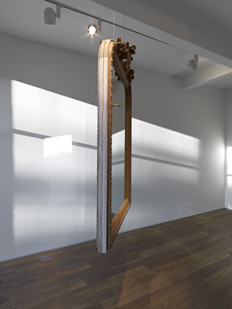 Forever 2012 mirror, carved oak frames, padlock 137 x 88 x 26 cm