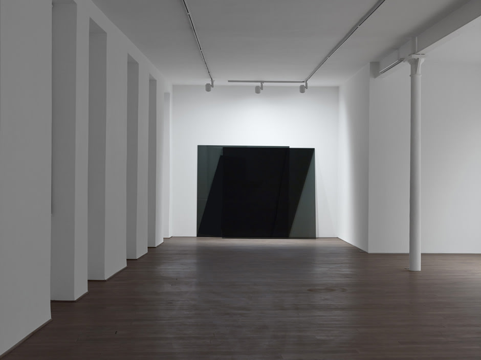 Installation view of Aside VI, 2013 laminated glass 280 x 220 x 41.5 cm part of the exhibition Iran do Esp&iacute;rito Santo: Aside