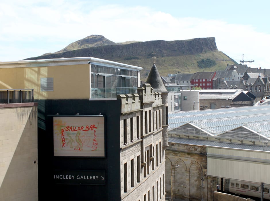 View of Peter Doig’s Billboard for Edinburgh installation Sailor Bar, 2013 Ingleby Gallery, Edinburgh