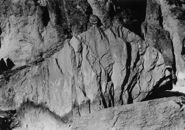 'Squinting in the Hot Afternoon Light, Boulder with Wave Water Markings (Remembering Hokusai) Along the Snake River' 2003-2004 silver gelatin print, hand toned & printed by the artist in an edition of 3 43cm x 60cm [image size]