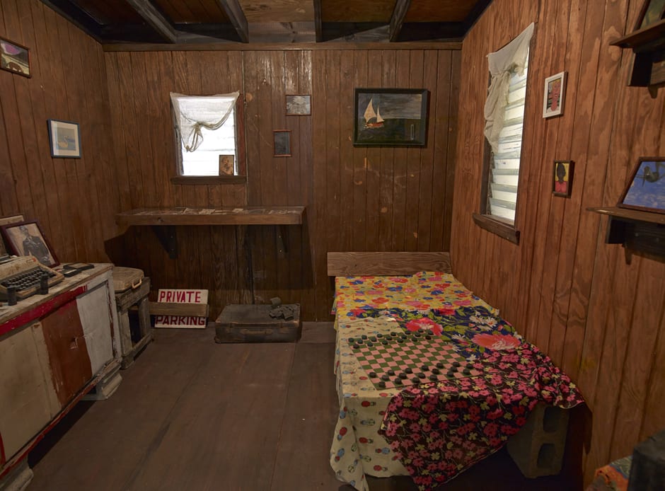 Recreation of Frank Walter's Antiguan home installed at Ingleby Gallery