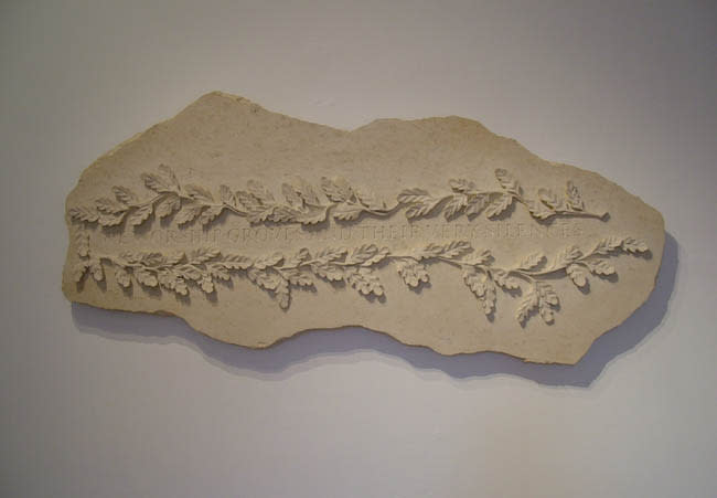 We Worship Groves and Their Very Silences 2000 with Martin Cook, limestone plaque 64.5 x 135 x 65cm