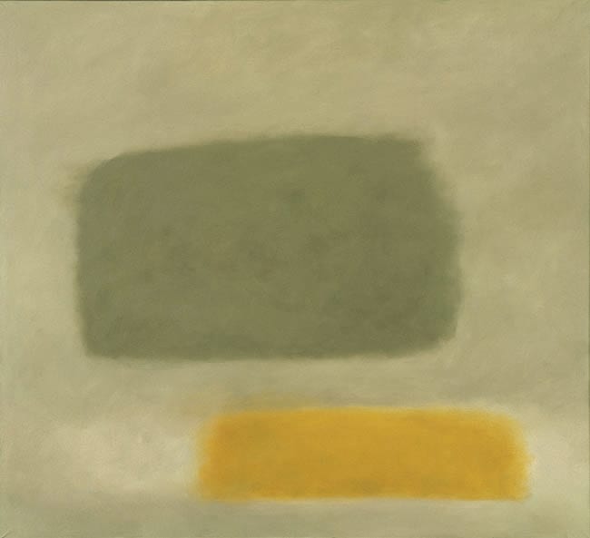 Reflection: Grey and Gold Romasaig 1972-73 oil on canvas 175 x 193 cm