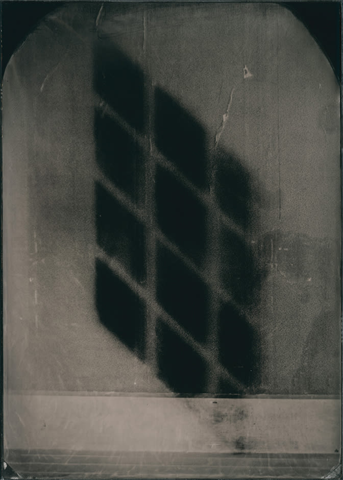 Black light 2015 Ambrotype, 1 of 2 plates made 17.5 x 12.5 cm (plate size); 36.3 x 30.3 cm (framed size)