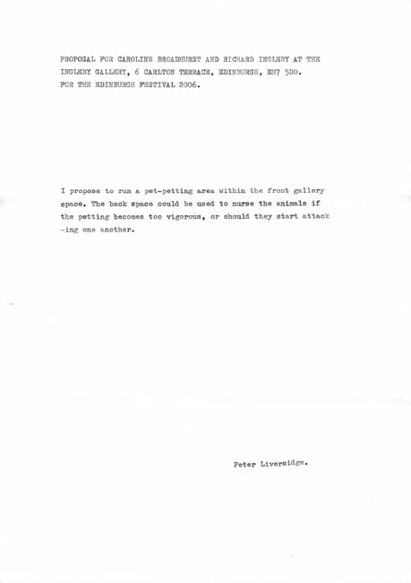 Peter Liversidge: Festival Proposals