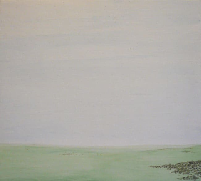 Let glory be on the North Montana Plains 5th May 2007 watercolour and emulsion on found board 50.6 x 57.6 cm