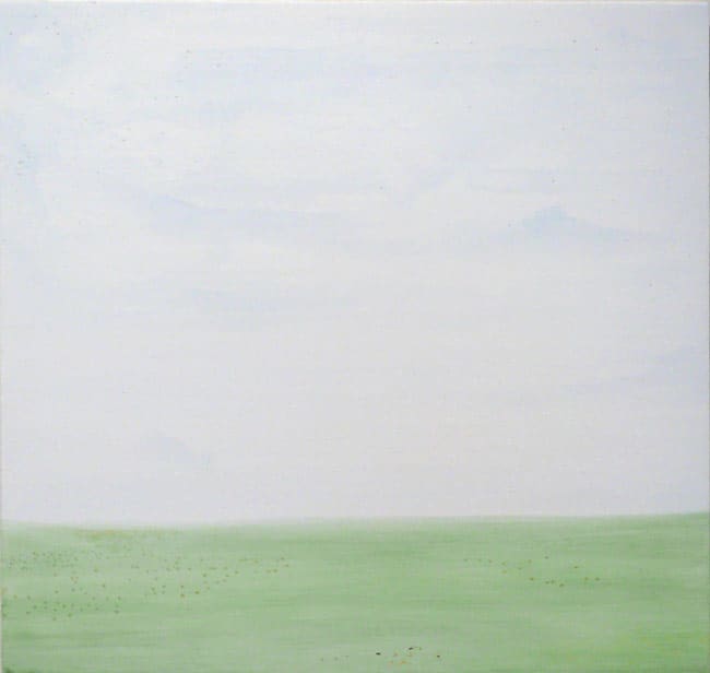 In mourning of a passing on the North Montana Plains 2007 watercolour and emulsion on found board 41.8 x 43.9cm
