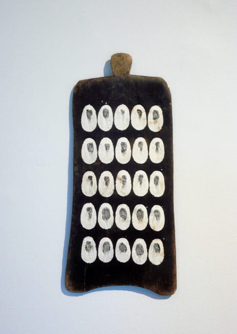 Untitled 2005 Mud on wood 35 x 16 x 3 cm