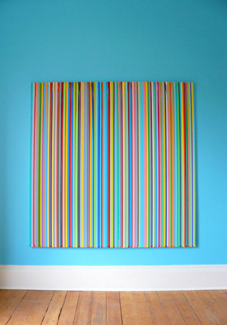 Poured Lines: The Simpsons 2008 water-based paints on aluminium 200 x 200 cm