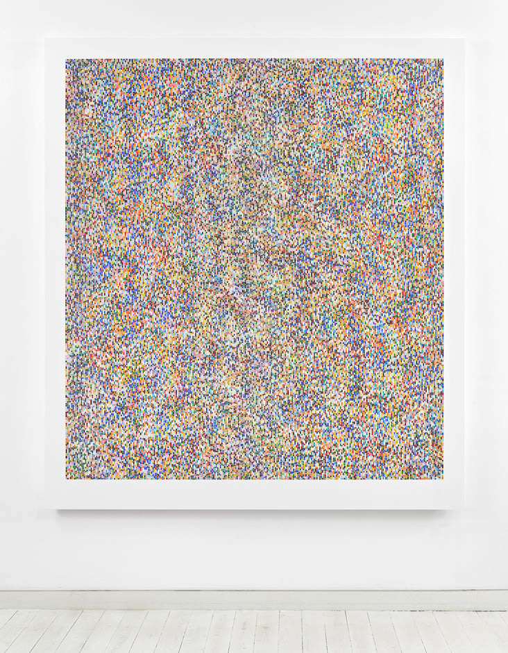 Binary Rhythm (V) 2012-13 oil and wax on wood 189.5 x 169 cm