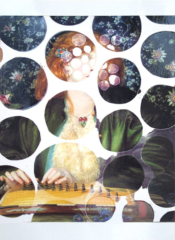 Postcard (The Blue Bower) 2008 cut found postcard 14.5 x 10 cm card size