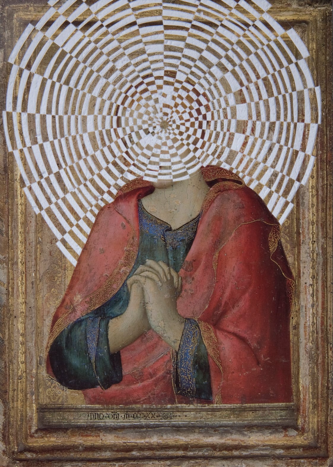 Postcard (St John the Evangelist) 2008 cut found postcard 14.5 x 10 cm card size