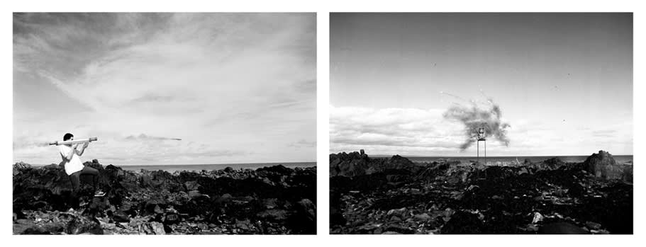 Miraculous Accumulator 2013 Giclée prints (two parts), wooden sculpture (two parts) Photographs printed in edition of 10 74 x 100 cm each (print size) 77.5 x 103.5 cm each (framed size)