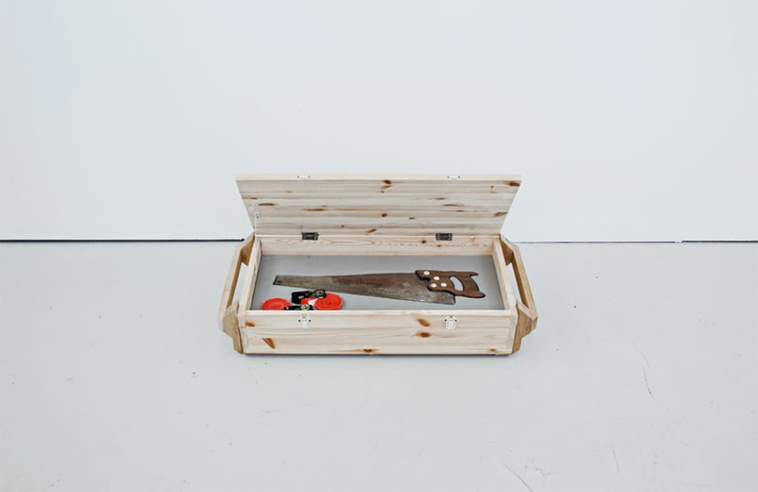 Enjoy the Mellow 2013 unique sculpture walnut, Canadian white oak, pine and steel 20 x 95 x 39 x cm