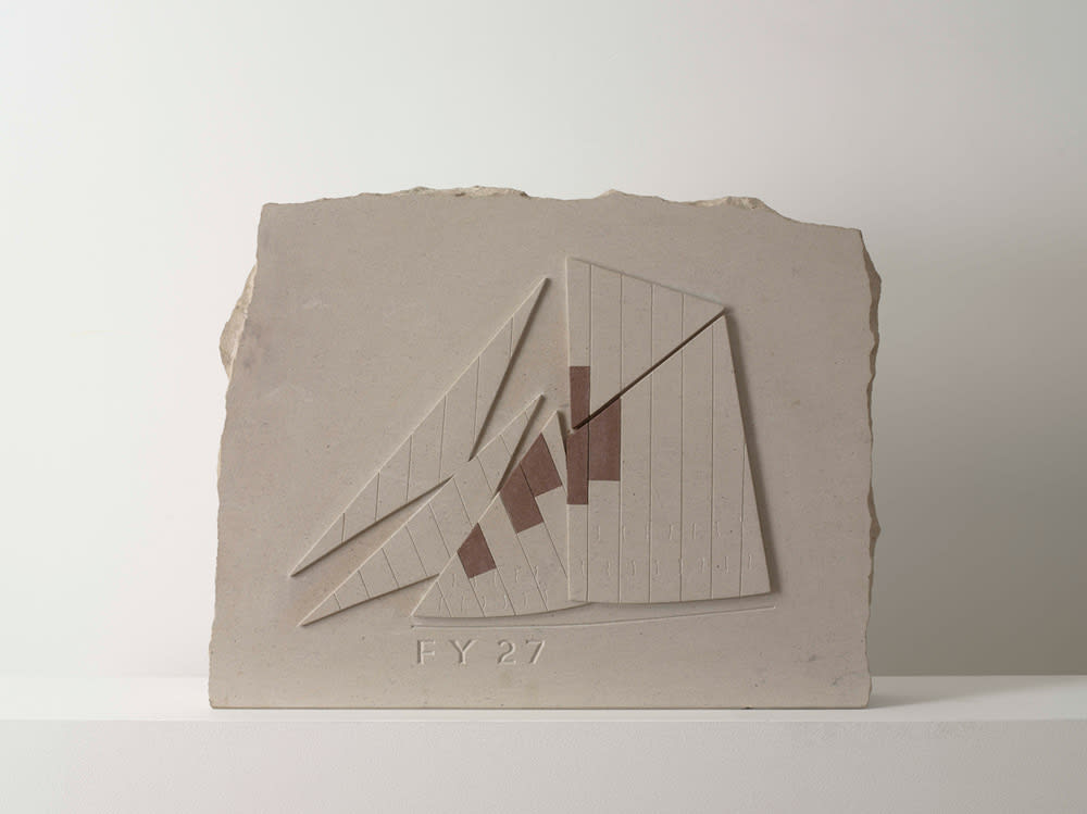 Sail FY27 1998 with Andrew Whittle, stone 37 x 55 x 10cm