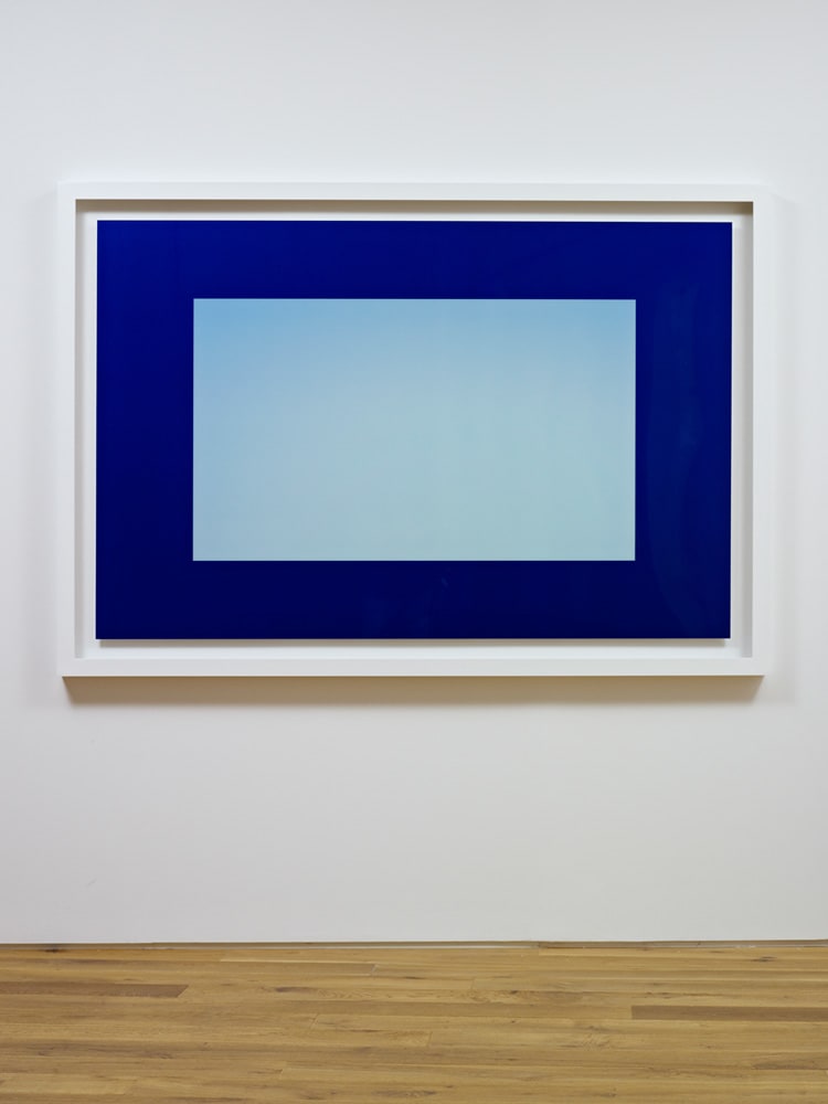 Blue in Blue. Spring 2009 light, water, Lamda Print 143.5 x 204 cm framed | Installation view, Ingleby Gallery November 2009