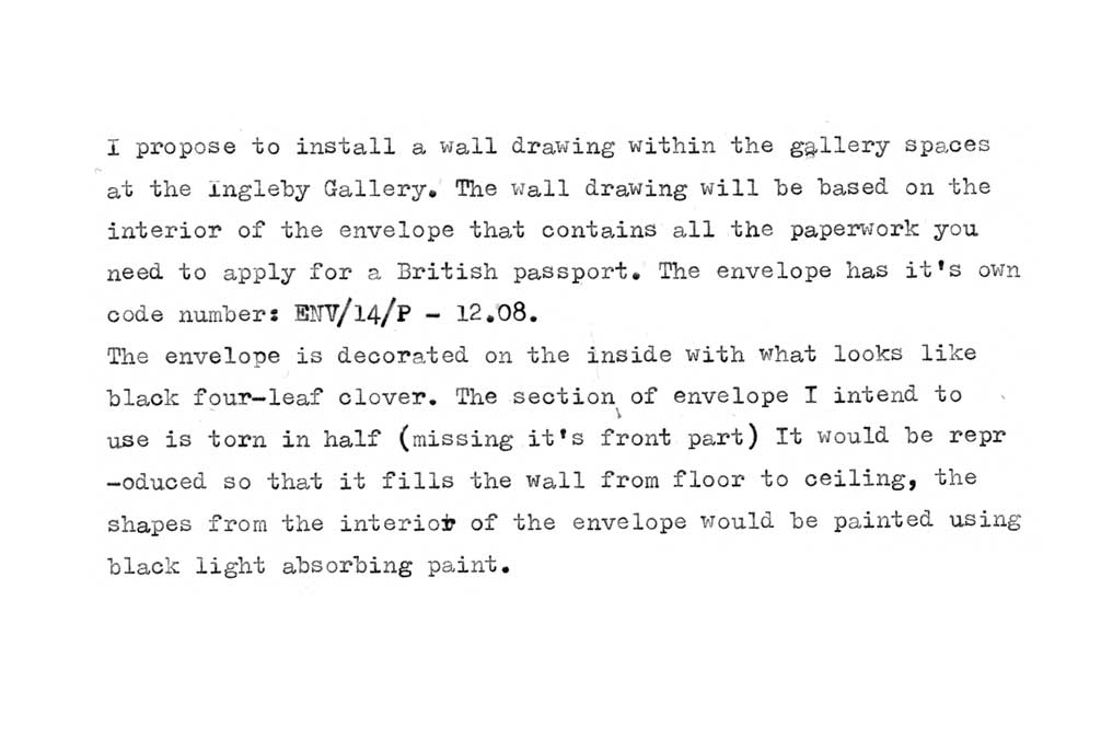 Ingleby Proposals - Proposal No. 141 (Detail) 2009 hand-typed proposal on A4 paper 1 of 160 Proposals written for the exhibition 'THE THRILL OF IT ALL'