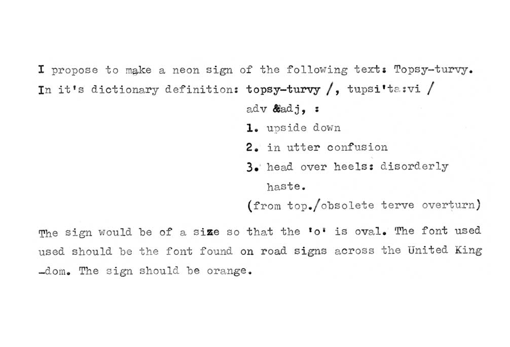 Ingleby Proposals - Proposal No. 39 (Detail) 2009 hand-typed proposal on A4 paper 1 of 160 Proposals written for the exhibition 'THE THRILL OF IT ALL'