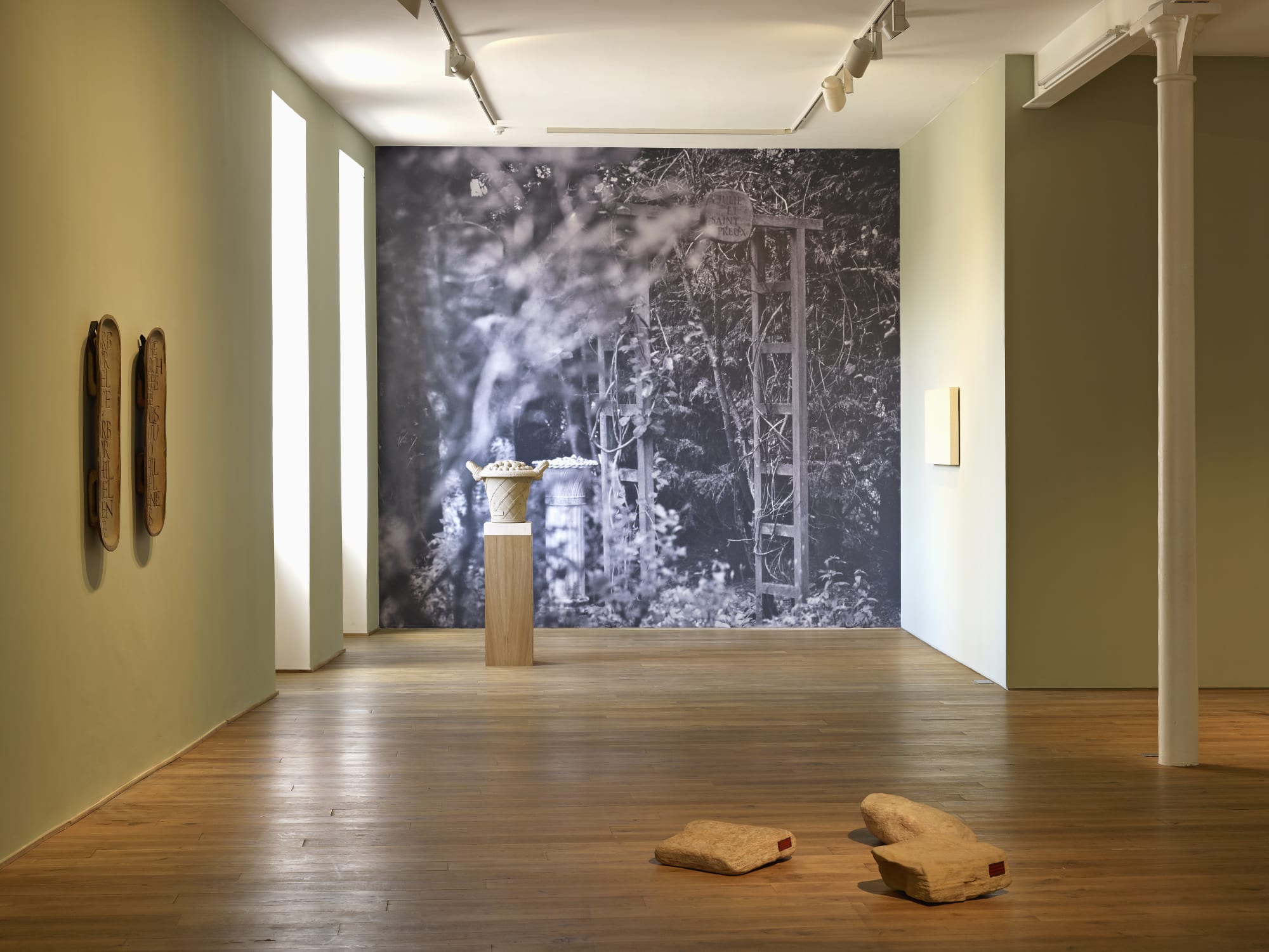 Installation view, Ian Hamilton Finlay - Twilight Remembers, Ingleby, Edinburgh, 2 August - 27 October 2012.