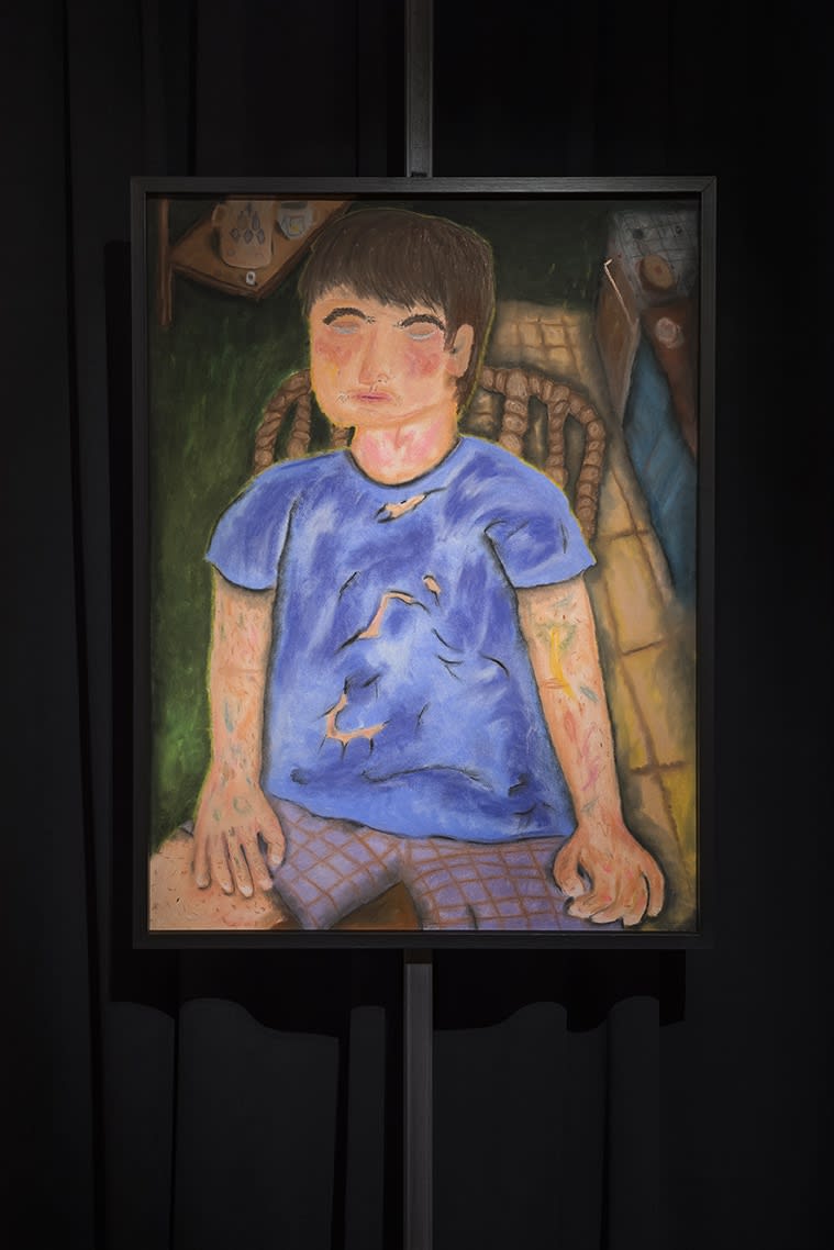 Installation view of the exhibition En Su Rodilla Un Polvo Cobrizo by Ulises Mazzucca at Isabel Croxatto Galería. Santiago, May 2019. Credit: Sebastián González, courtesy of Isabel Croxatto Galería.