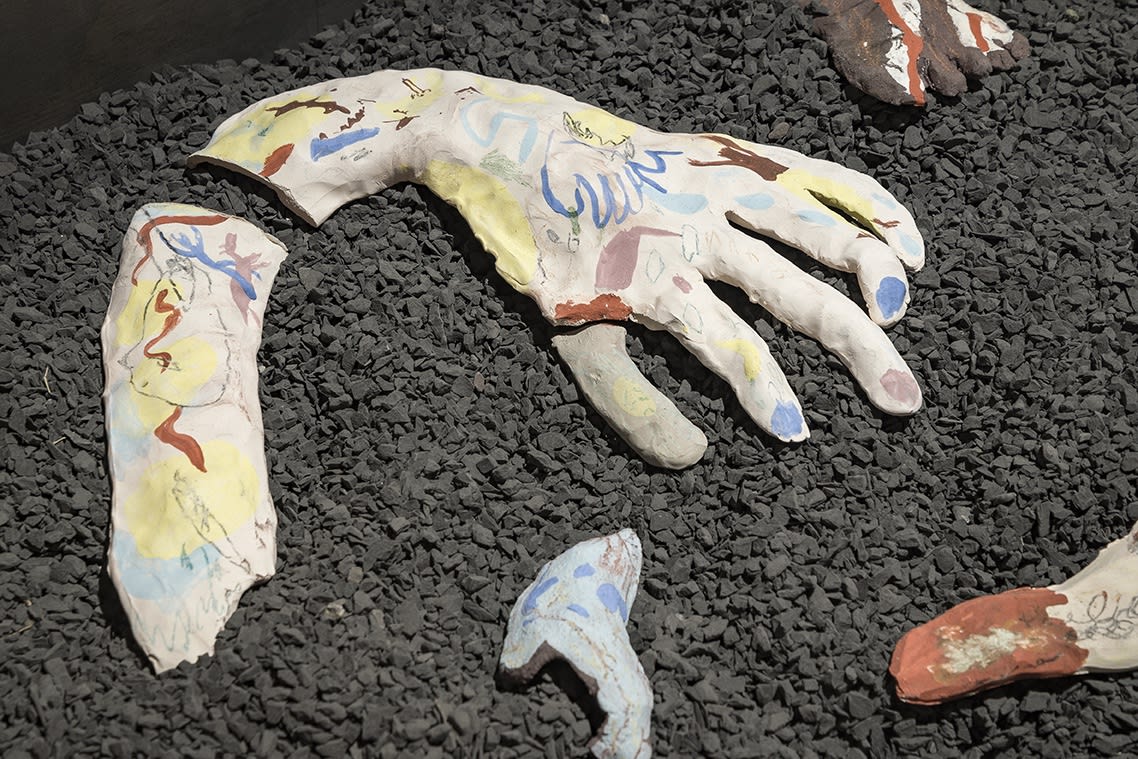 Installation view of the exhibition En Su Rodilla Un Polvo Cobrizo by Ulises Mazzucca at Isabel Croxatto Galería. Santiago, May 2019. Credit: Sebastián González, courtesy of Isabel Croxatto Galería.