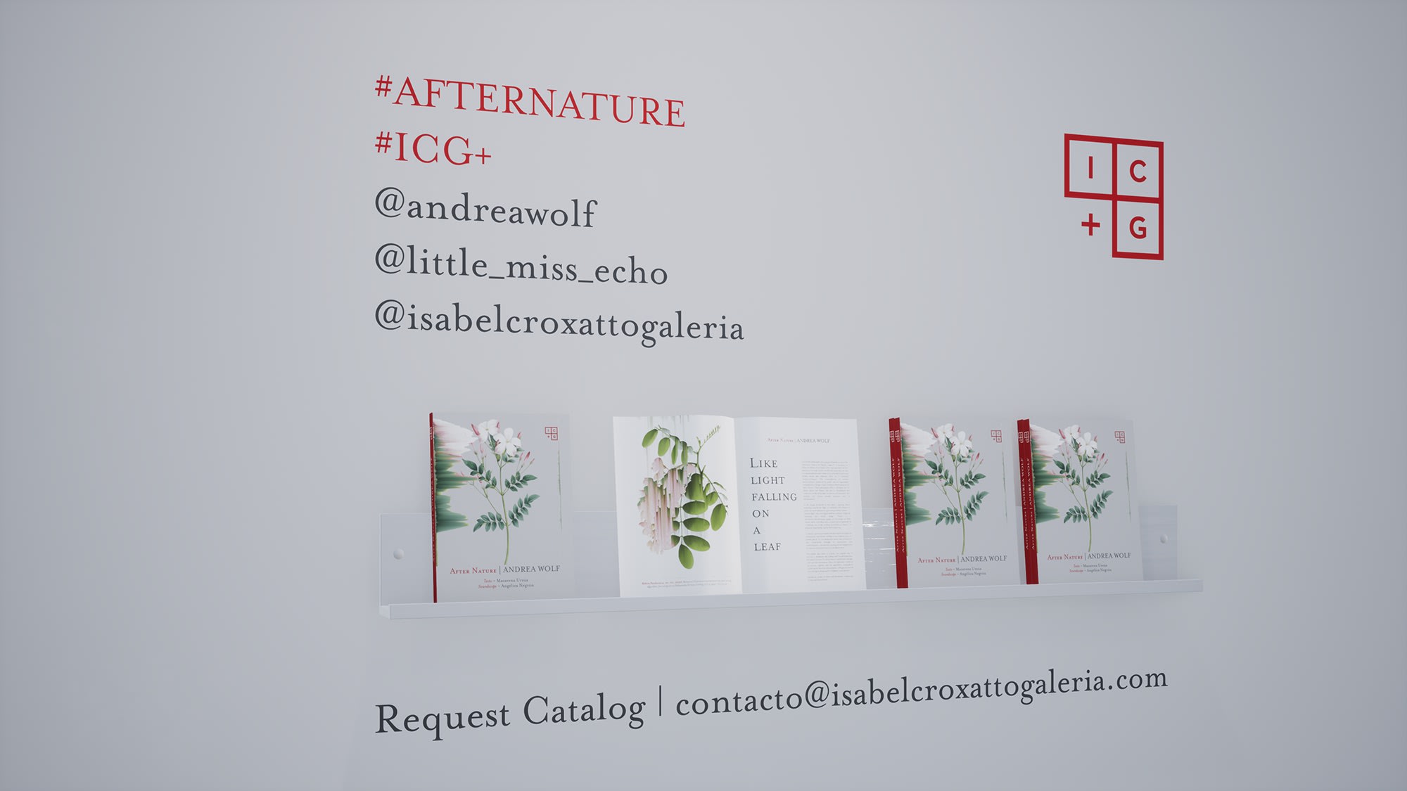 Virtual installation view of the exhibition After Nature by Andrea Wolf, presented by Isabel Croxatto Galería at ICG+. September, 2020. Credit: deeptime.art, courtesy of Isabel Croxatto Galería.