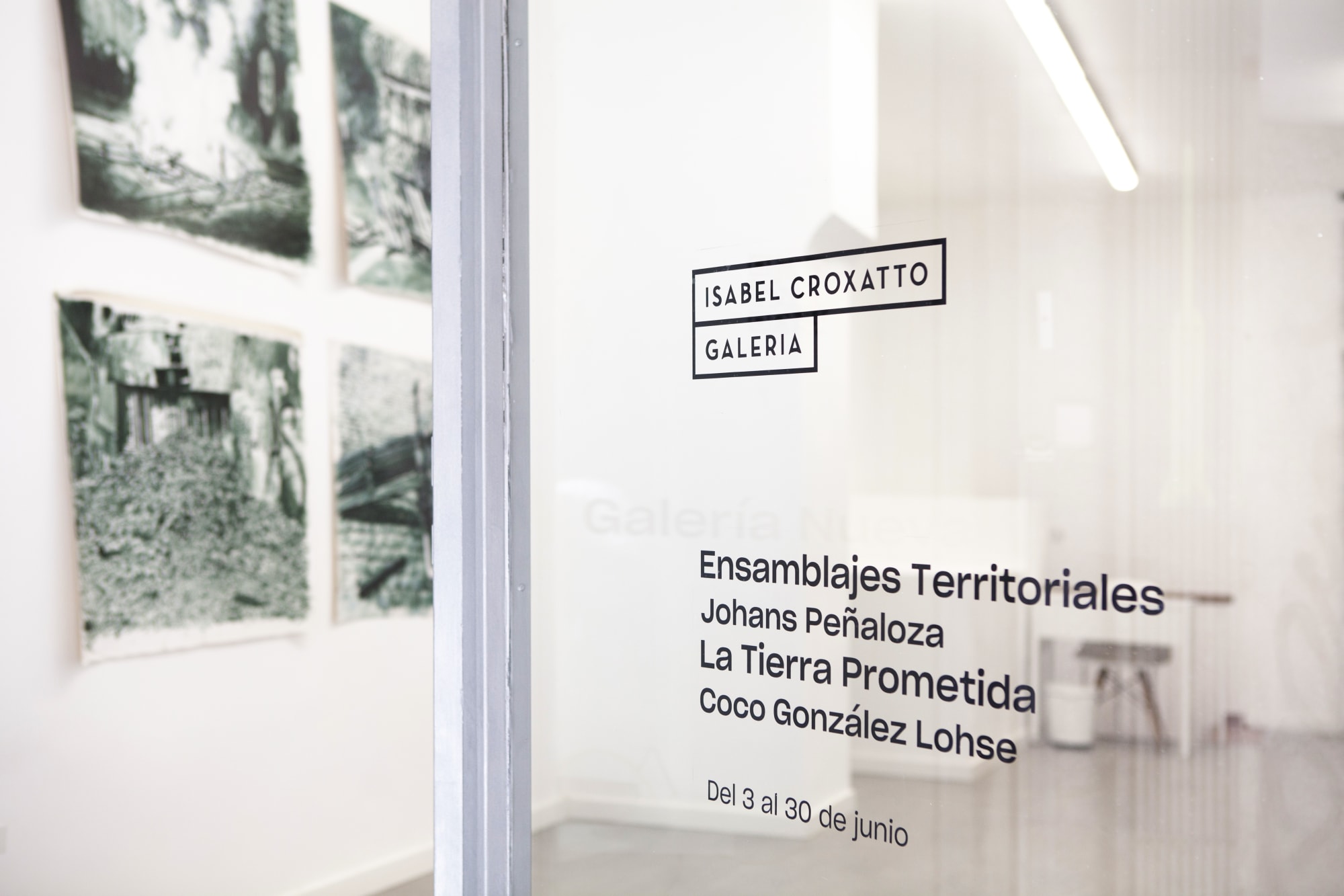 Installation view of the exhibition Ensamblajes Territoriales by Johans Peñaloza, presented by Isabel Croxatto in Galería Nueva. Madrid, Spain, June 2021. Courtesy of Isabel Croxatto Galería.