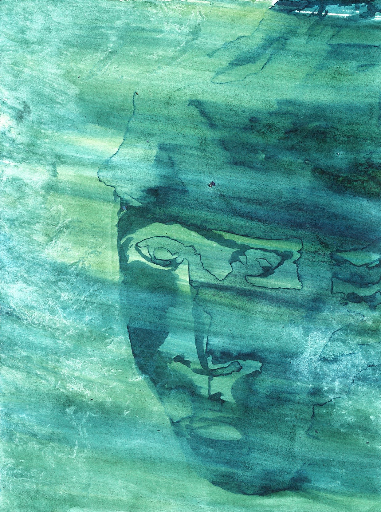 Jan De Cock painting self portrait with headwind