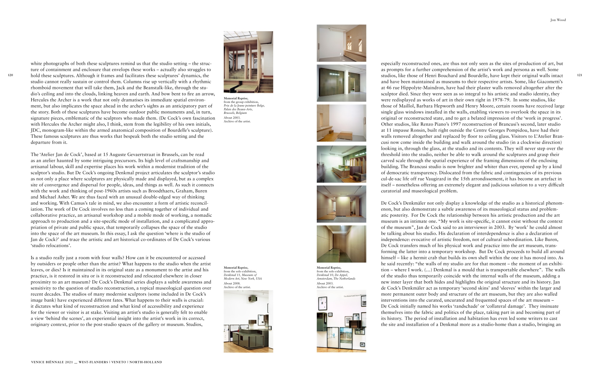 Jan De Cock Art Advisory Bruges Sothebys Sculptor Studio Venice