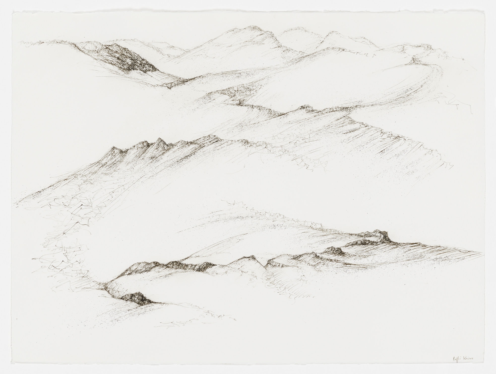 #021663 RAFFI KAISER Landscape Ink on paper 57 x 76 cm