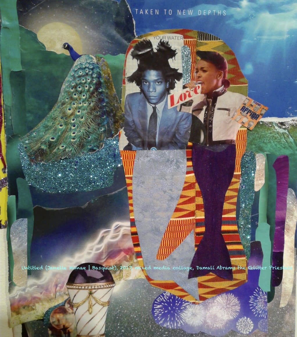 Damali Abrams Untitled (Janelle Monae Basquiat), 2016 mixed media collage on paper 12 x 10 1/8 inches