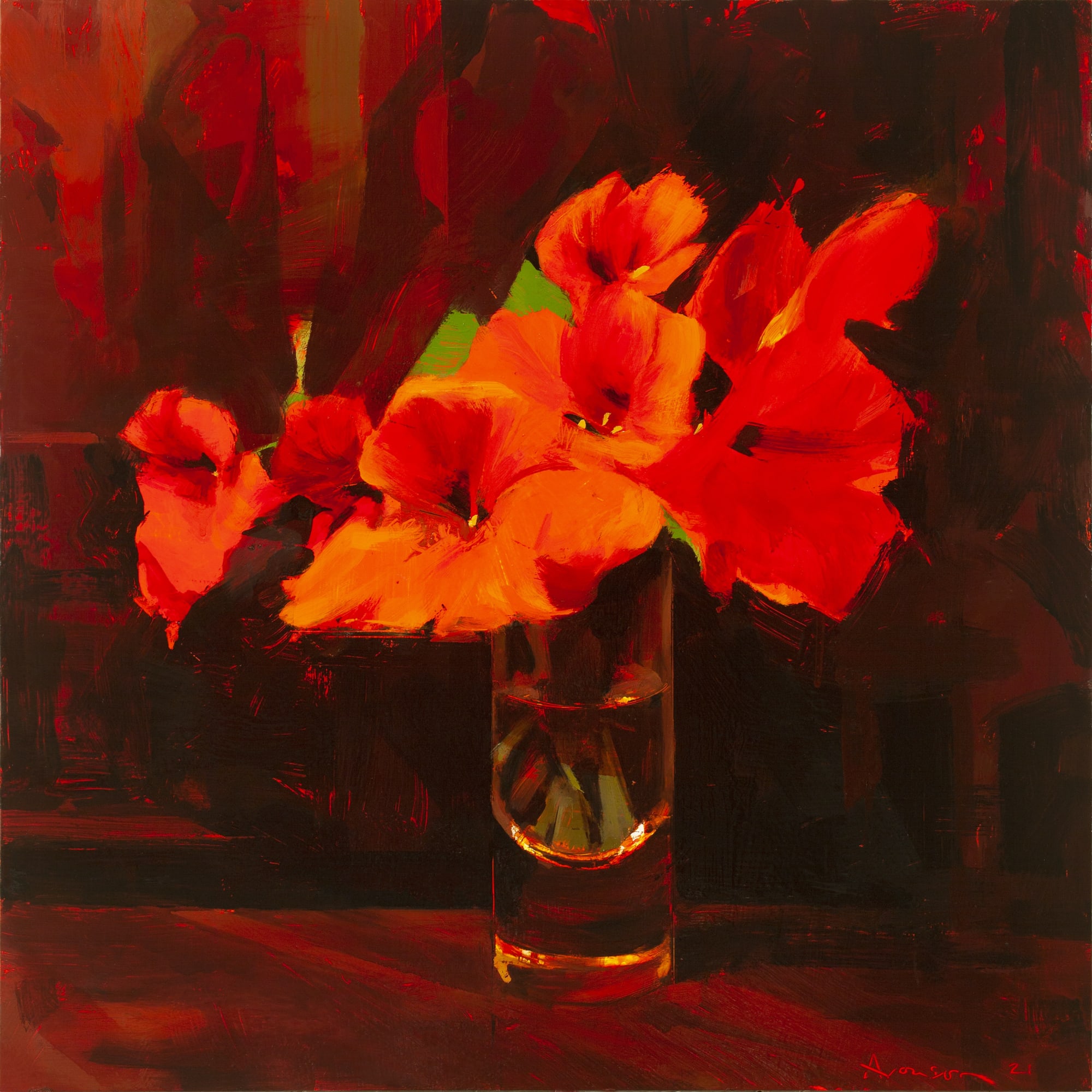Ben Aronson Nasturtiums, 2021 oil on panel 20 x 20 in