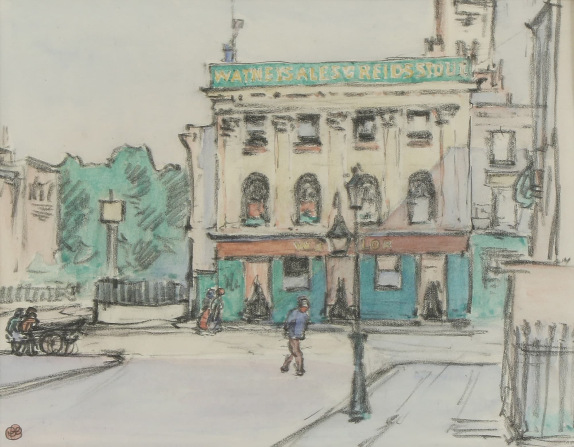 ROBERT POLHILL BEVAN (1865-1925) A Public House, St. John's Wood, circa 1910. Courtesy of Jerwood Collection. © The Artist.