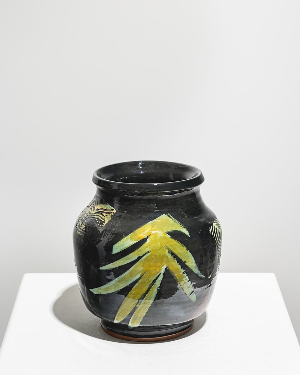 Tom Norris, Black Vessel with Plants, 2021