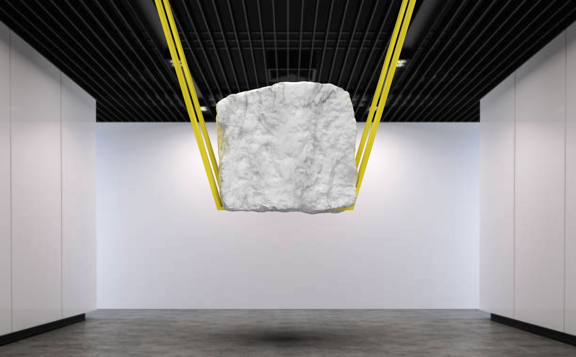 Suspended Marble Tension Sculpture