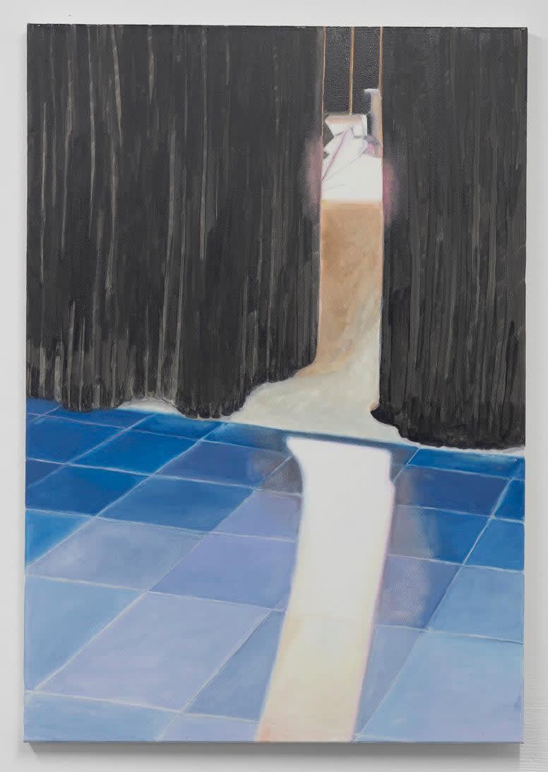 Katrin Plavcak, "Backstage in Sibiu" (2012), oil on canvas, 100x70cm