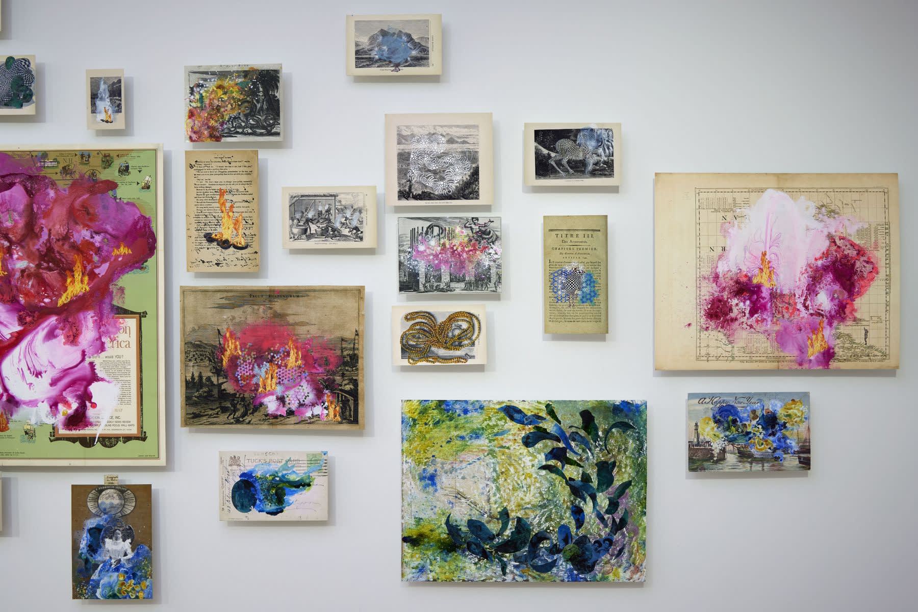 The soft afternoon air as you hold us all in a single death (To breathe full and Free: a declaration, a re-visioning, a correction), 2021 Acryl-gouache and chine collé on archival printed paper. Courtesy the Artist and James Cohan, New York. Photography: Stuart Whipps