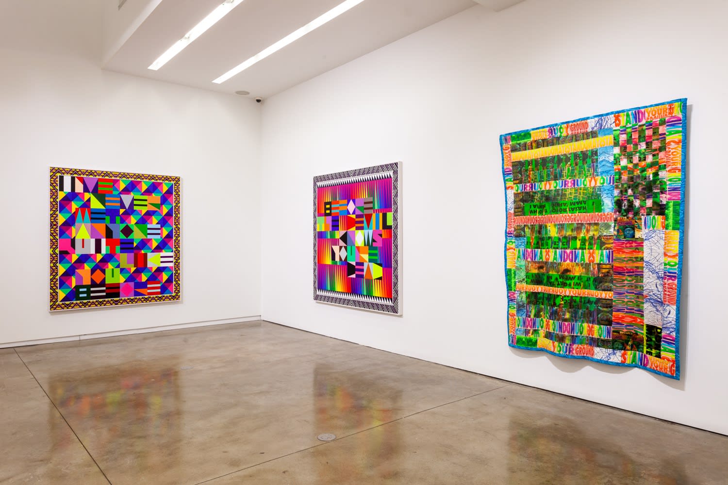 Jeffrey Gibson, Can You Feel It (installation view), 2019, Kavi Gupta | Elizabeth St.