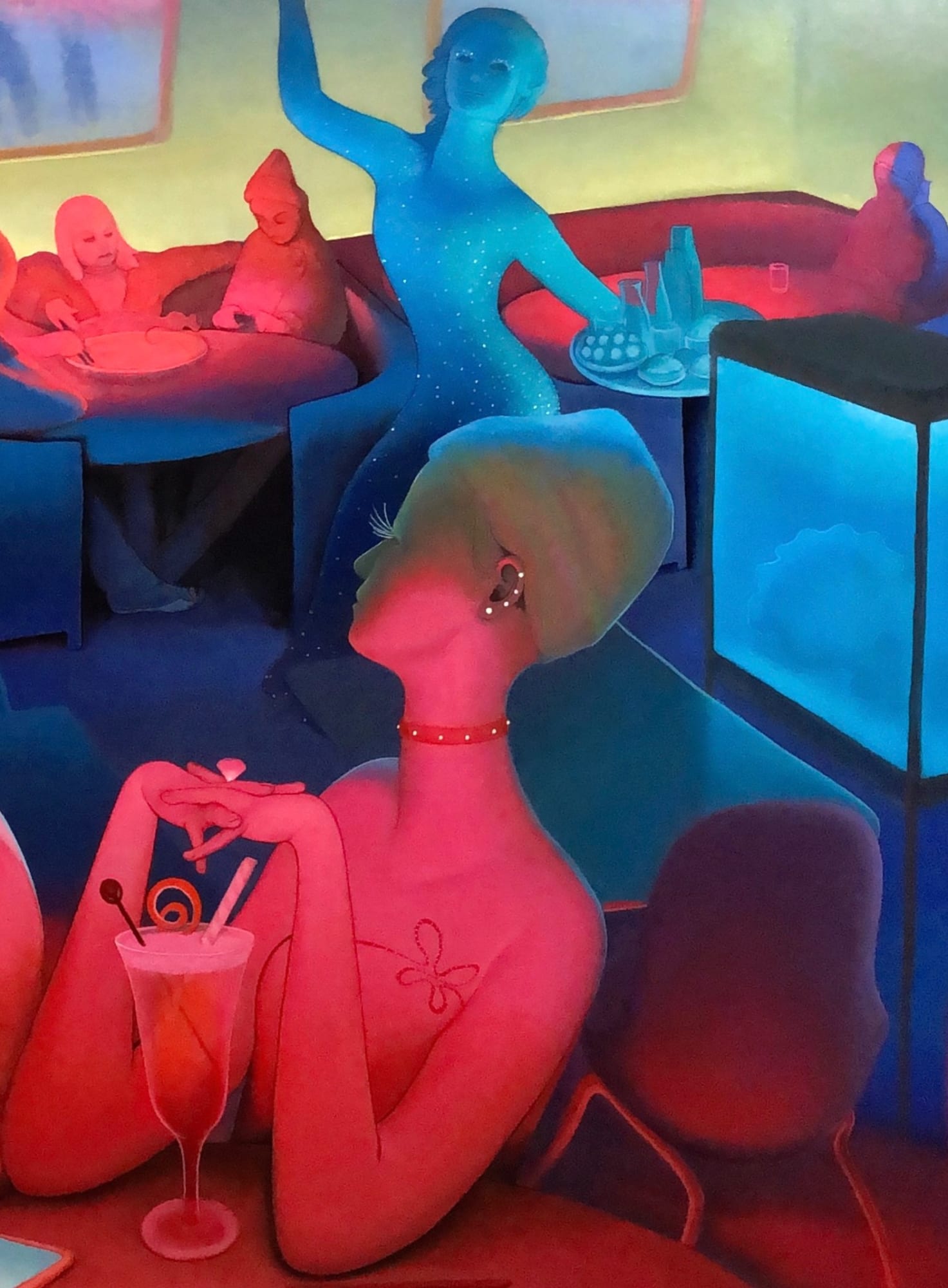 Inka Essenhigh, Mission Chinese, 2020, enamel on canvas, 40 x 50 inches