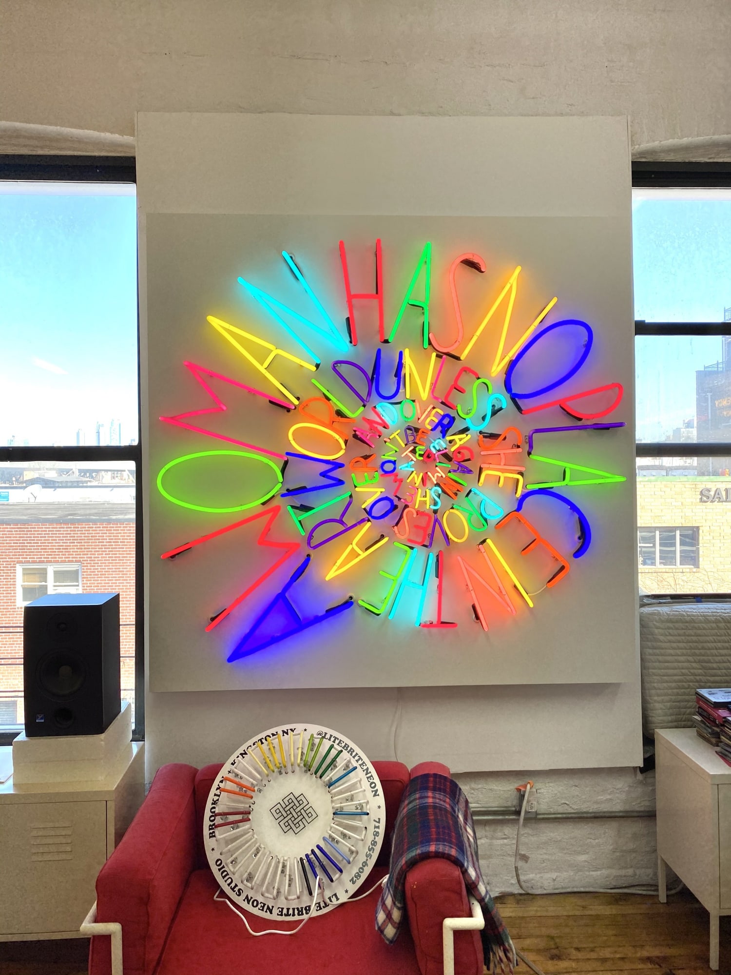 Deborah Kass' studio in Brooklyn, NY. 2020 (pictured: AFTER LOUISE BOURGEOIS, 2010)